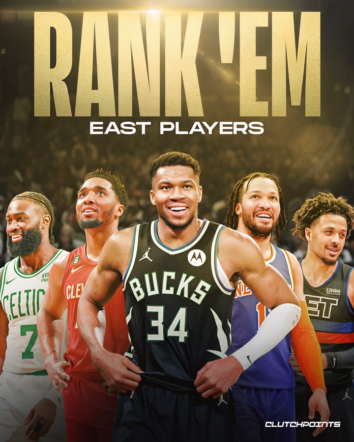 ClutchPoints盘点东部五大球星：字母哥领衔布伦森米切尔布朗坎宁安上榜